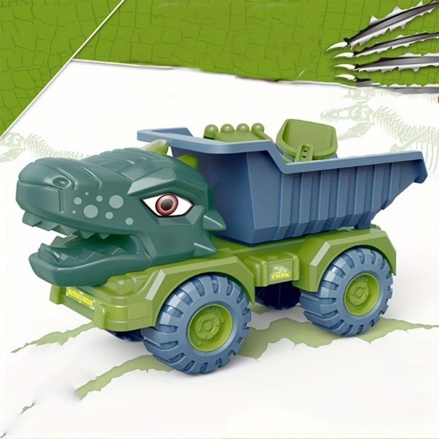 Dinosaurus Graafmachine Speelset | 26.4cm Groot Bouwvoertuig van ABS | Handmatig Speelgoed met Duwfunctie | Ideaal Cadeau voor Jongens