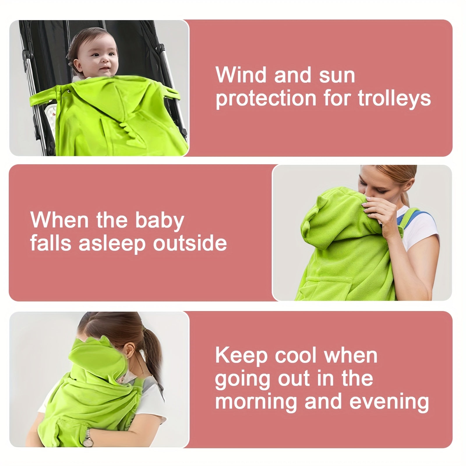 Warme Dinosaurus Cape voor Baby Draagzak en Heupdrager - Winddichte Omslagdoek voor Baby, Peuter, Jongens en Meisjes - Multifunctionele Deken voor Kinderen