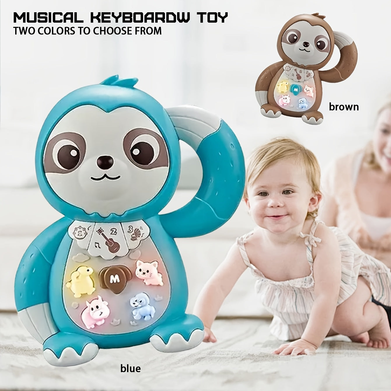 Cartoon dierenvingerpiano | Multifunctioneel educatief speelgoed met leuke muziek en lichteffecten, het perfecte cadeau voor baby's en peuters