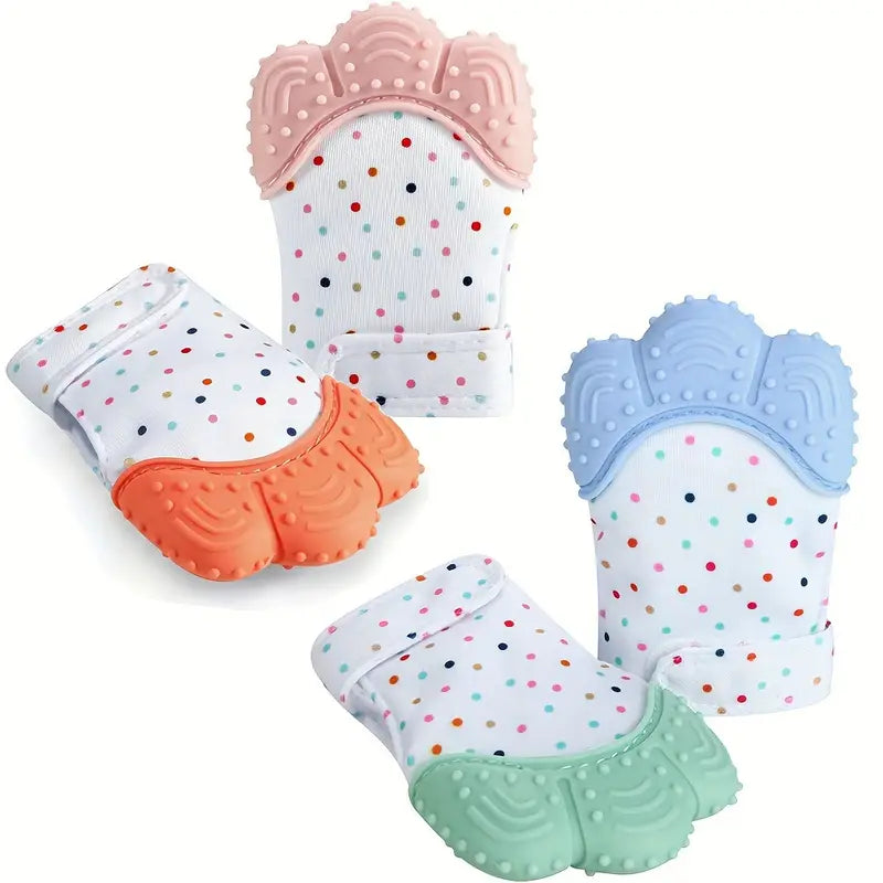2-Pack Baby Bijtringen Handschoenen | Silicone Beschermende Teething Mouwen voor Baby's