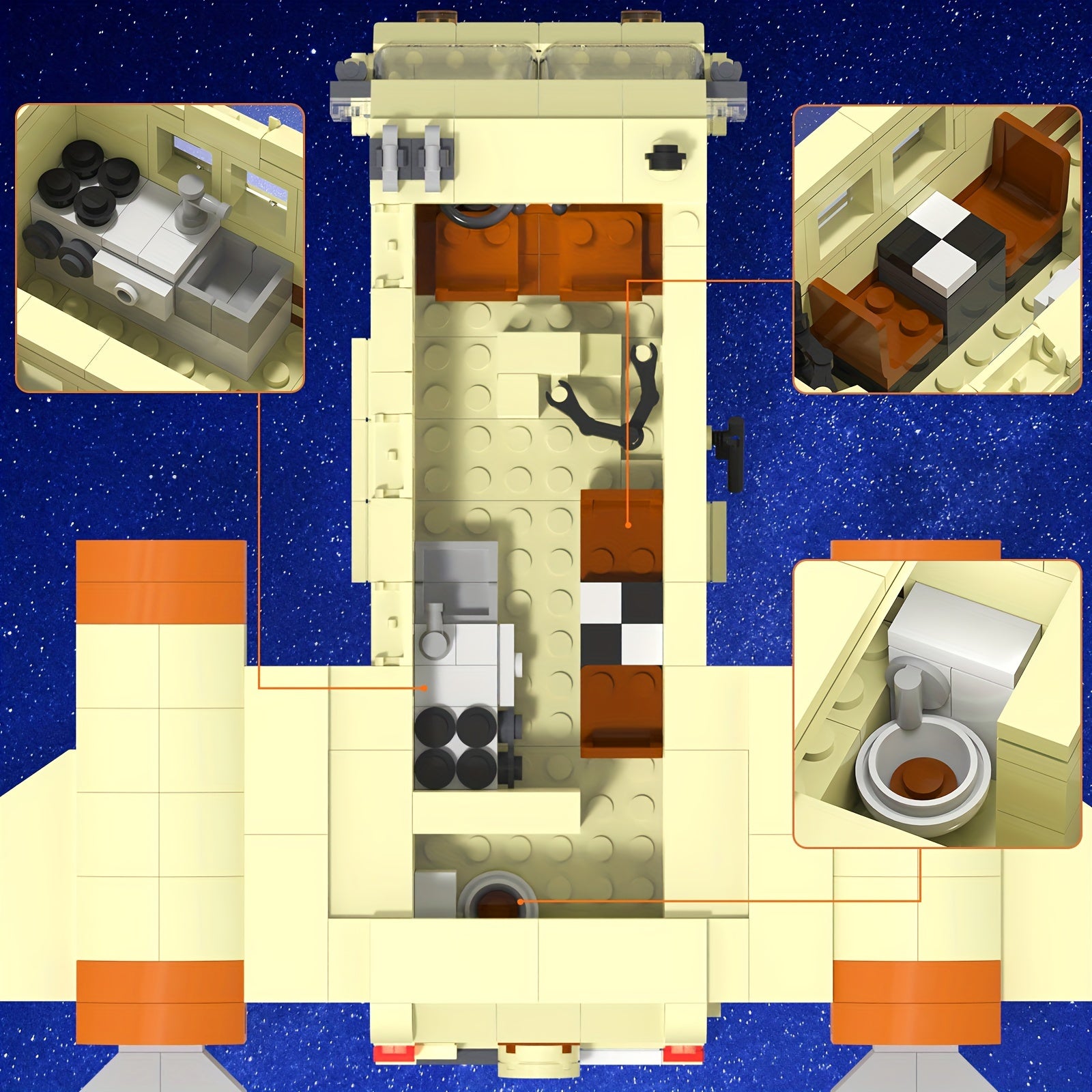 667-delige ruimteschip bouwset met cockpit - Cadeau voor verjaardagen.