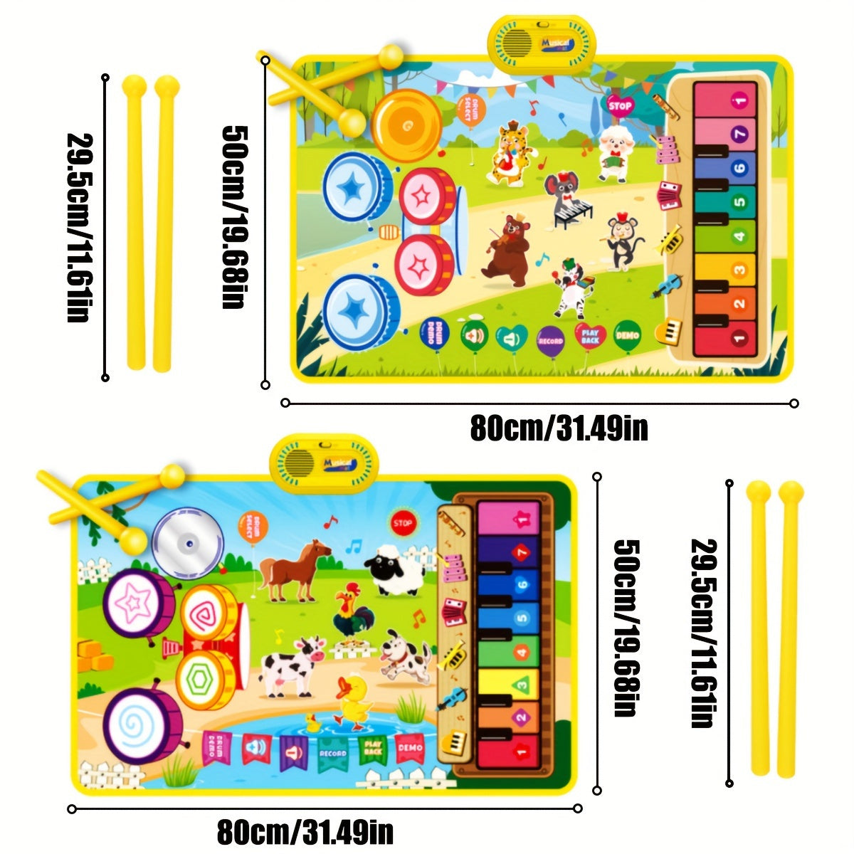 Interactieve Muzikale Pianomat voor Kinderen – Zachte Kleurrijke Keyboard Speelmat