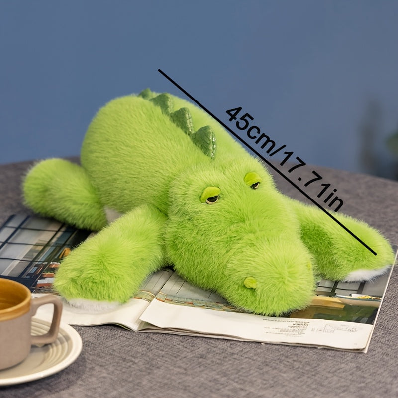 Groene Krokodil Knuffel 45cm | Zachte Dinosaurus Knuffel met Expressieve Ogen | Pluche Speelgoed voor Jongens & Meisjes | Verjaardagscadeau