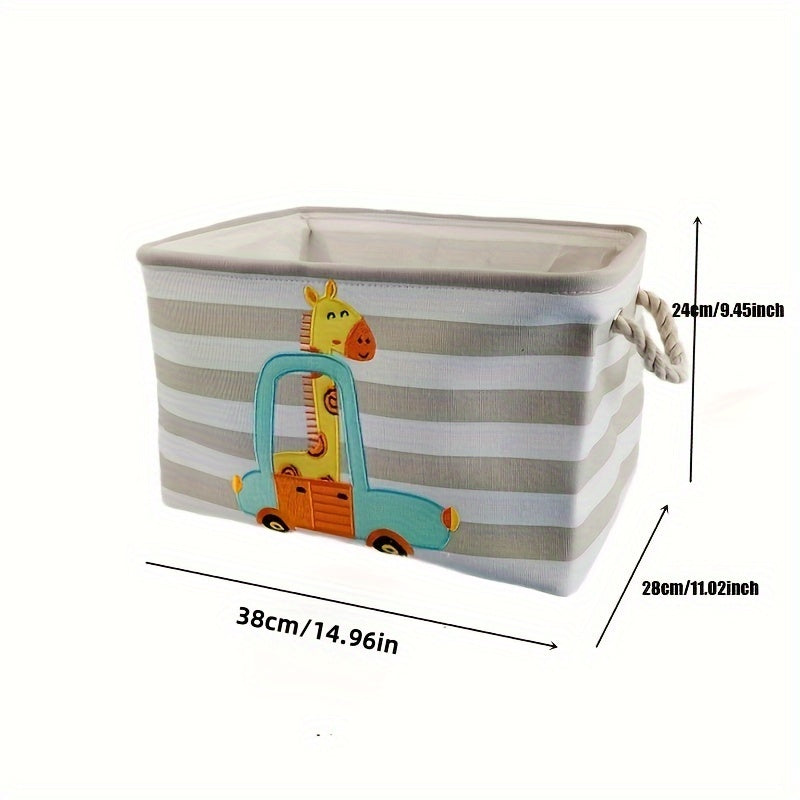 Grote Cartoon Leeuw Vouwbare Wasmand | Grijze Stoffen Organizer voor Speelgoed, Kleding en Spullen