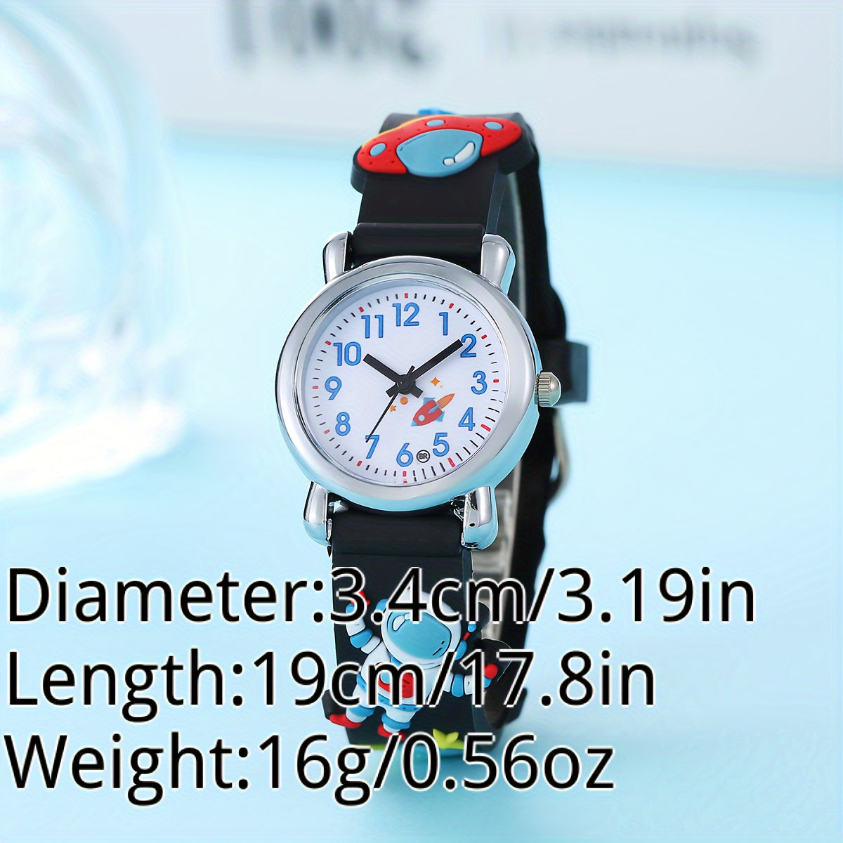 Kinderen Quartz Horloge | Astronaut & UFO Design met Zachte Silicone Band – Blauw