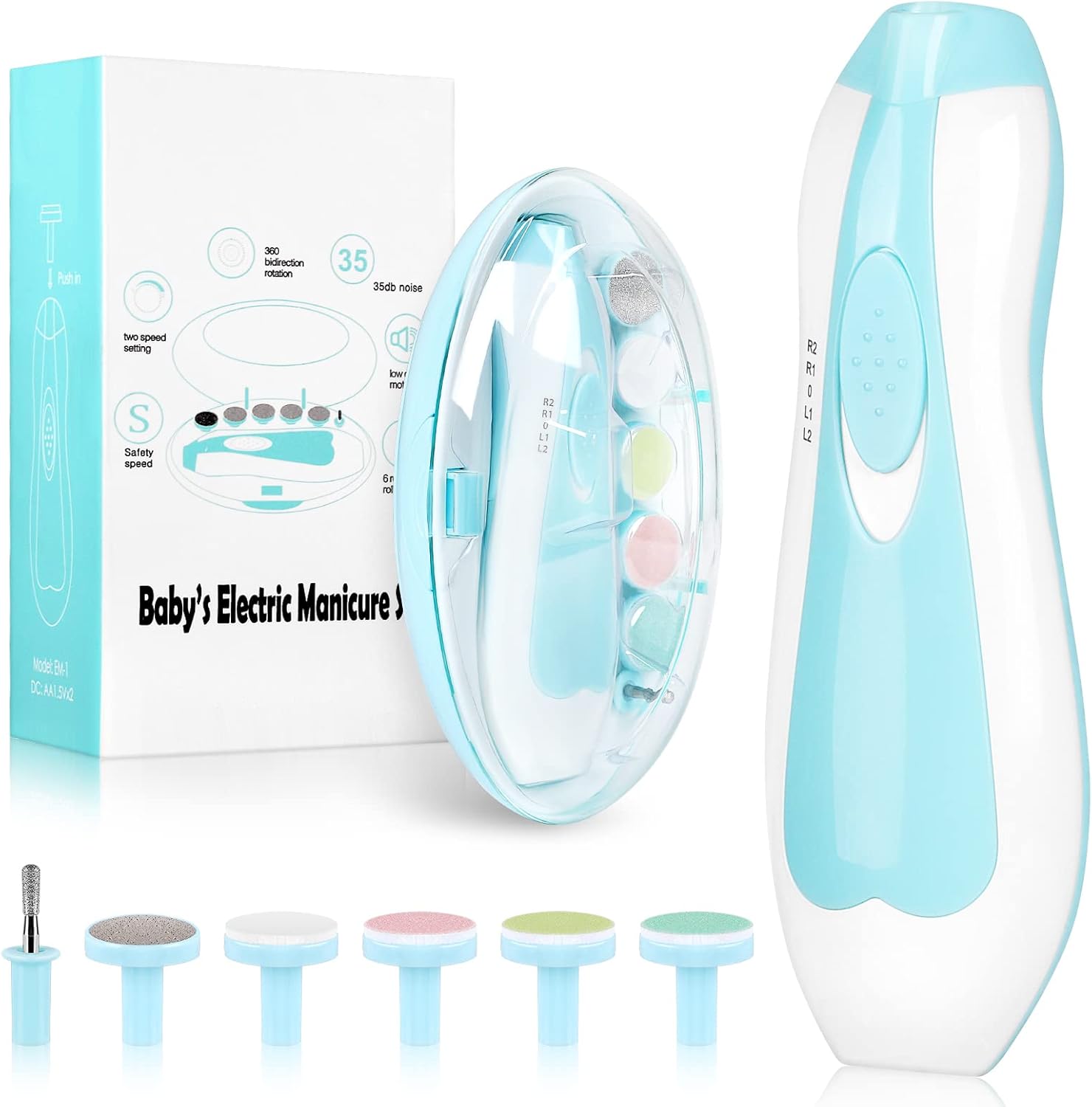 Elektrische baby nageltrimmer | 6-in-1 nagelvijl & manicure set voor baby en volwassenen