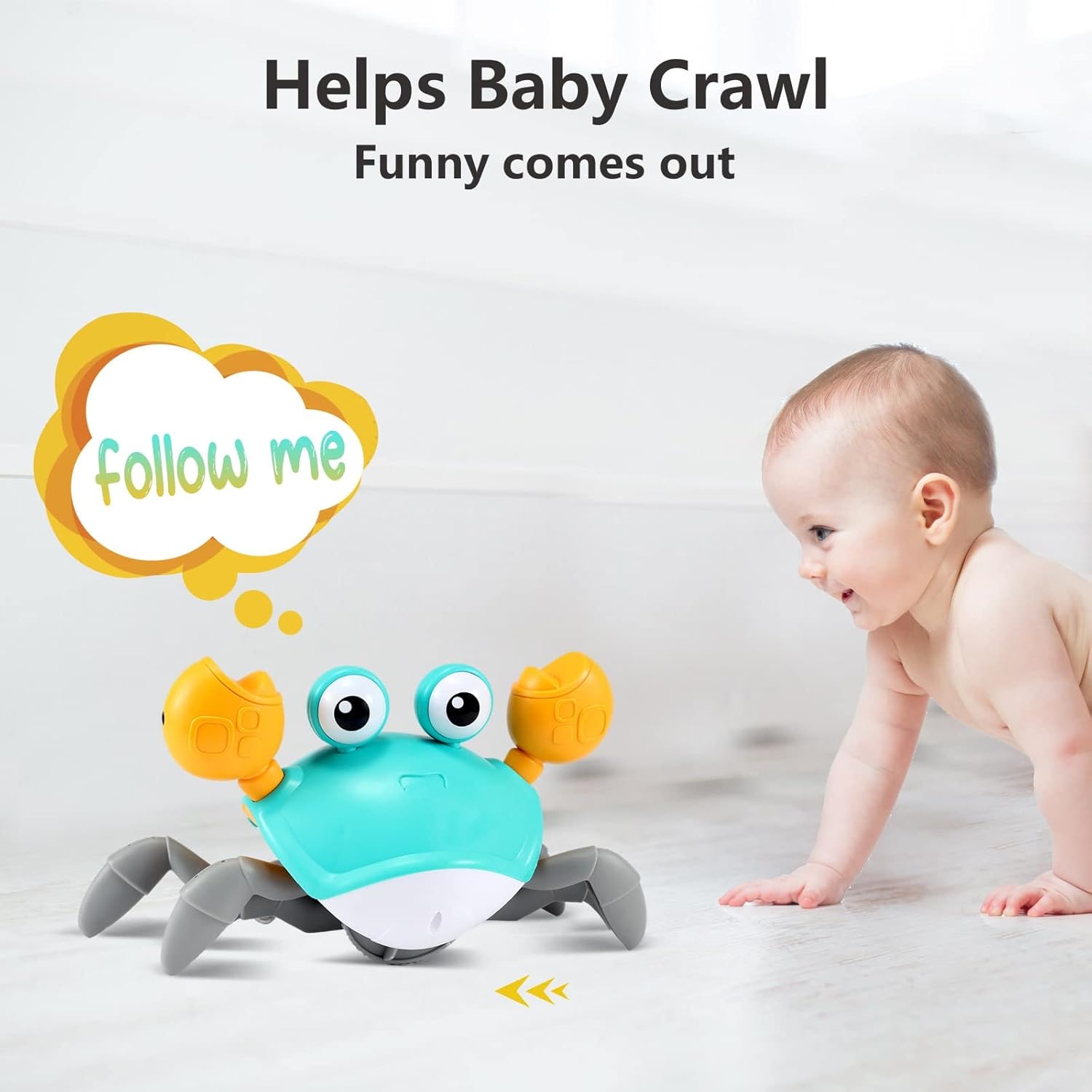 Kruipende Krab Baby Speelgoed | Dierlijke Baby Sensorische Buiklig Speelgoed Leren Kruipen Wandelen Peuter Cadeaus