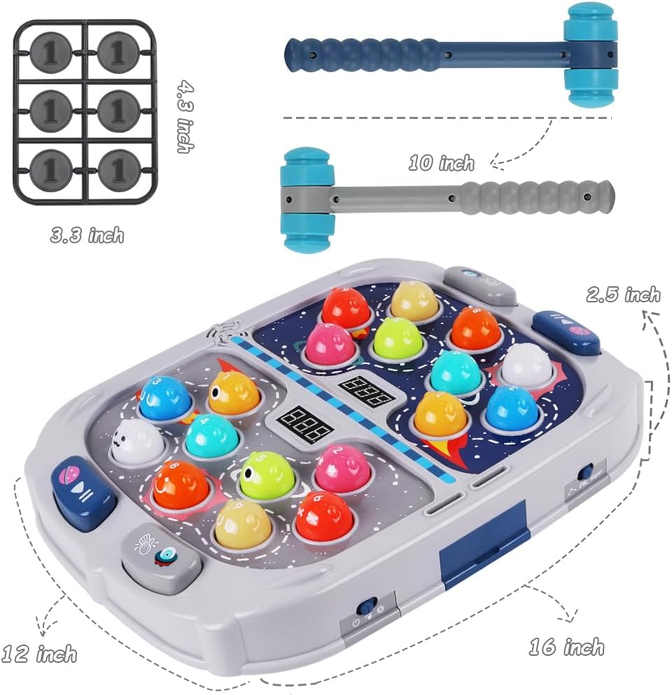 Whack-a-Mole spel | Interactief hamer spel met licht & geluid voor kinderen