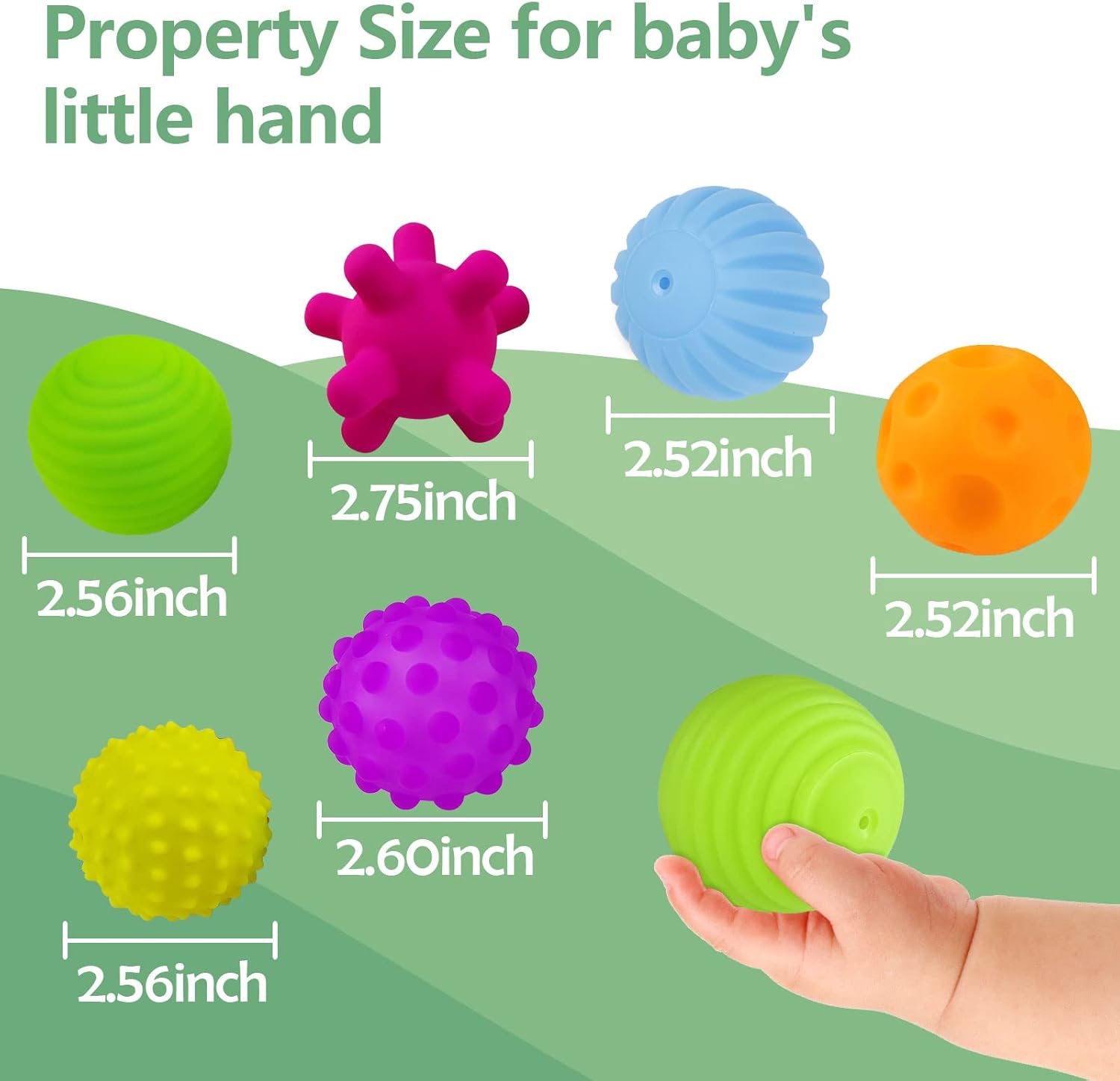 Sensorische Ballen voor Baby’s | Felgekleurde Zachte Textuurbal Set Montessori Speelgoed voor Baby’s van 6-12 Maanden
