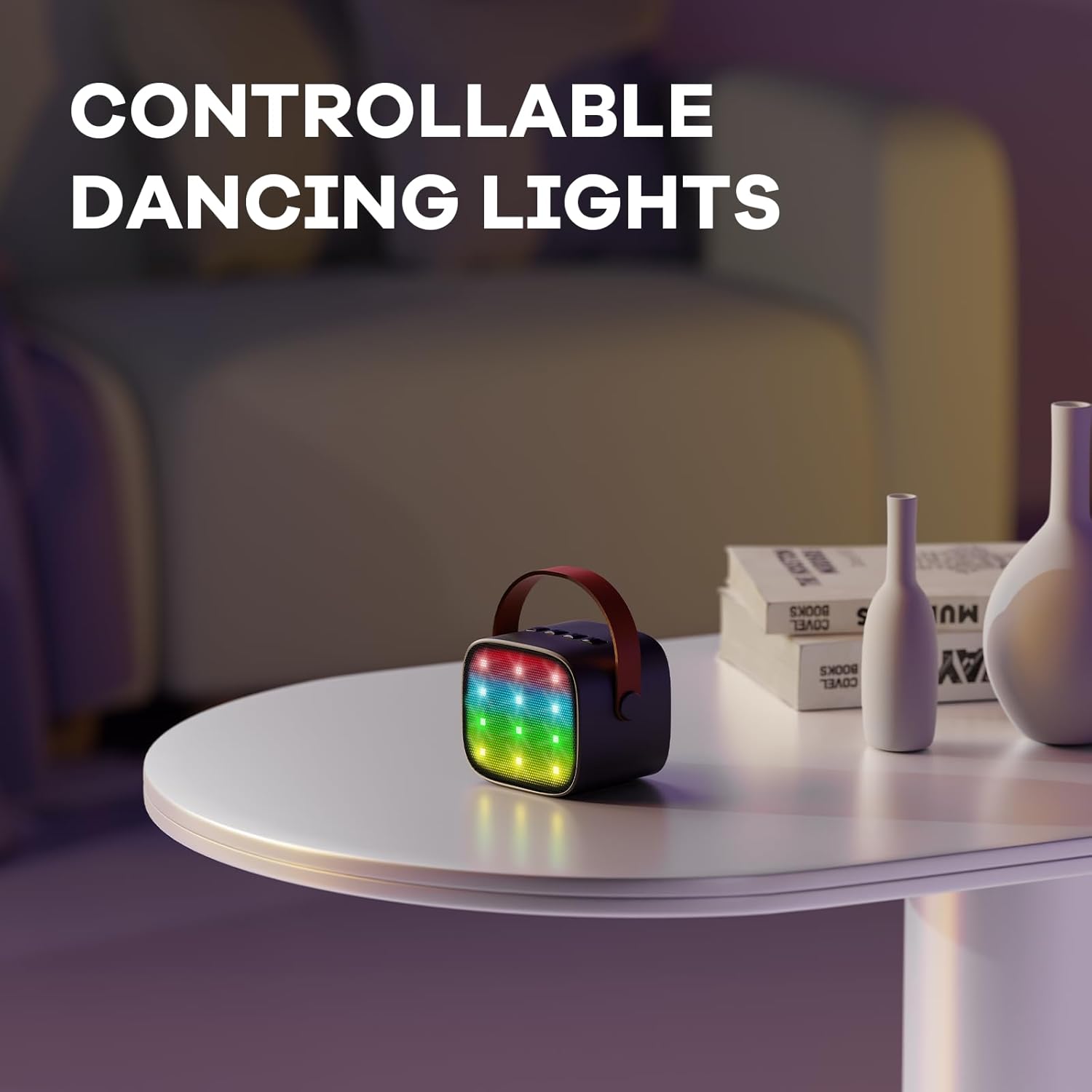 Mini karaoke machine | Bluetooth speaker met 2 draadloze microfoons