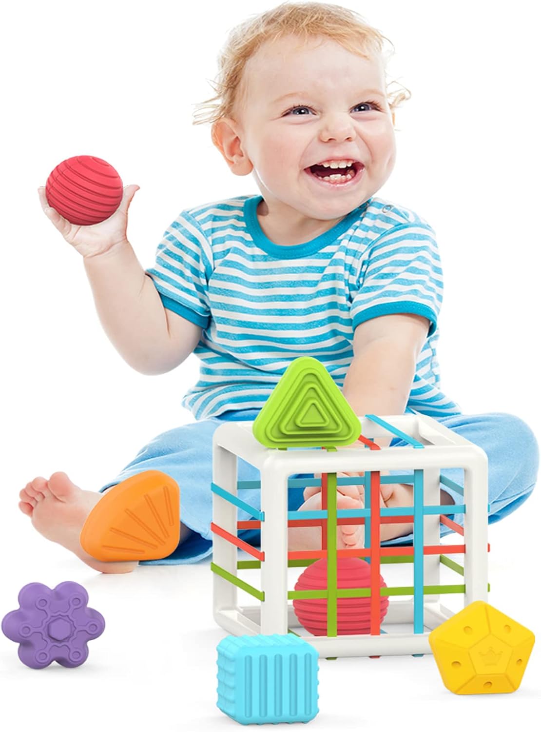 6-delige Montessori Vormsensorisch Speelgoed | Ontwikkeling Leren & Sorteren | Cadeau 12-24 Maanden