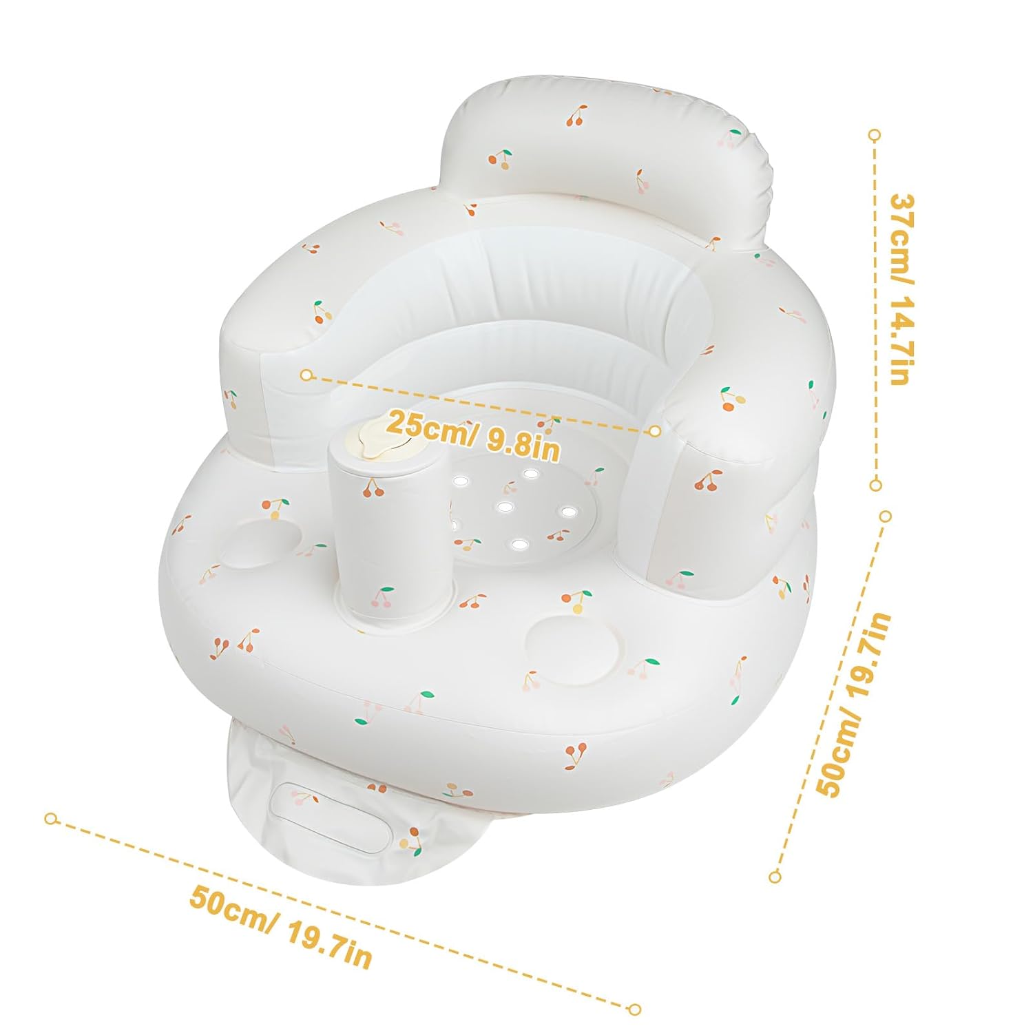 Opblaasbaar babyzitje voor baby's vanaf 3 maanden l met ingebouwde luchtpomp - Beer Patroon