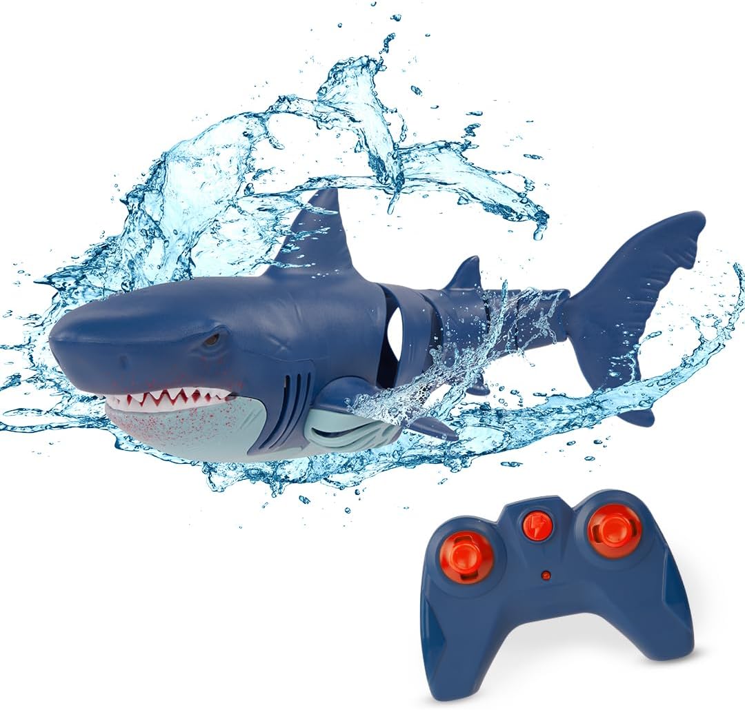Afstandsbediening Elektronische Haaien Speelgoed | Multidirectioneel Zwemmend Bad & Zwembad Haaien Speelgoed Oplaadbaar Waterspeelgoed voor Kinderen en Volwassenen 6+ Jaar