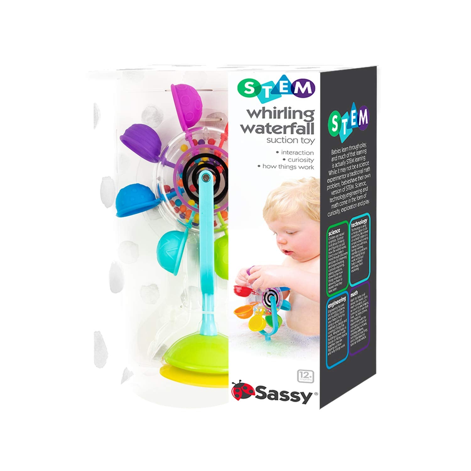 Whirling Waterfall Baby Bad Speelgoed | Zuignappen, Spinnend Water Speelplezier voor Kinderen vanaf 12 Maanden | Interactief STEM Leren & Zintuiglijke Fun