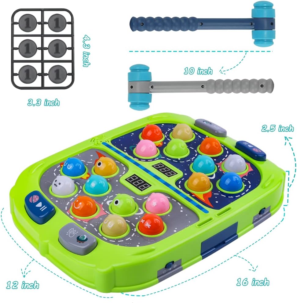 Whack-a-Mole spel | Interactief hamer spel met licht & geluid voor kinderen