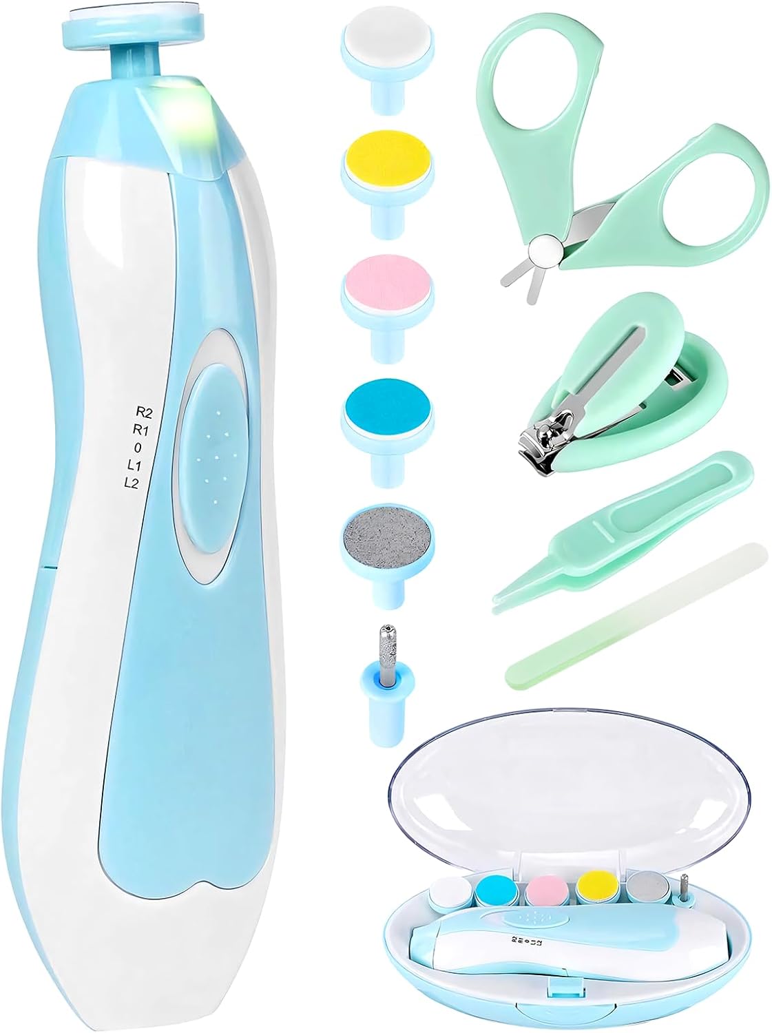Elektrische baby nageltrimmer | 6-in-1 nagelvijl & manicure set voor baby en volwassenen