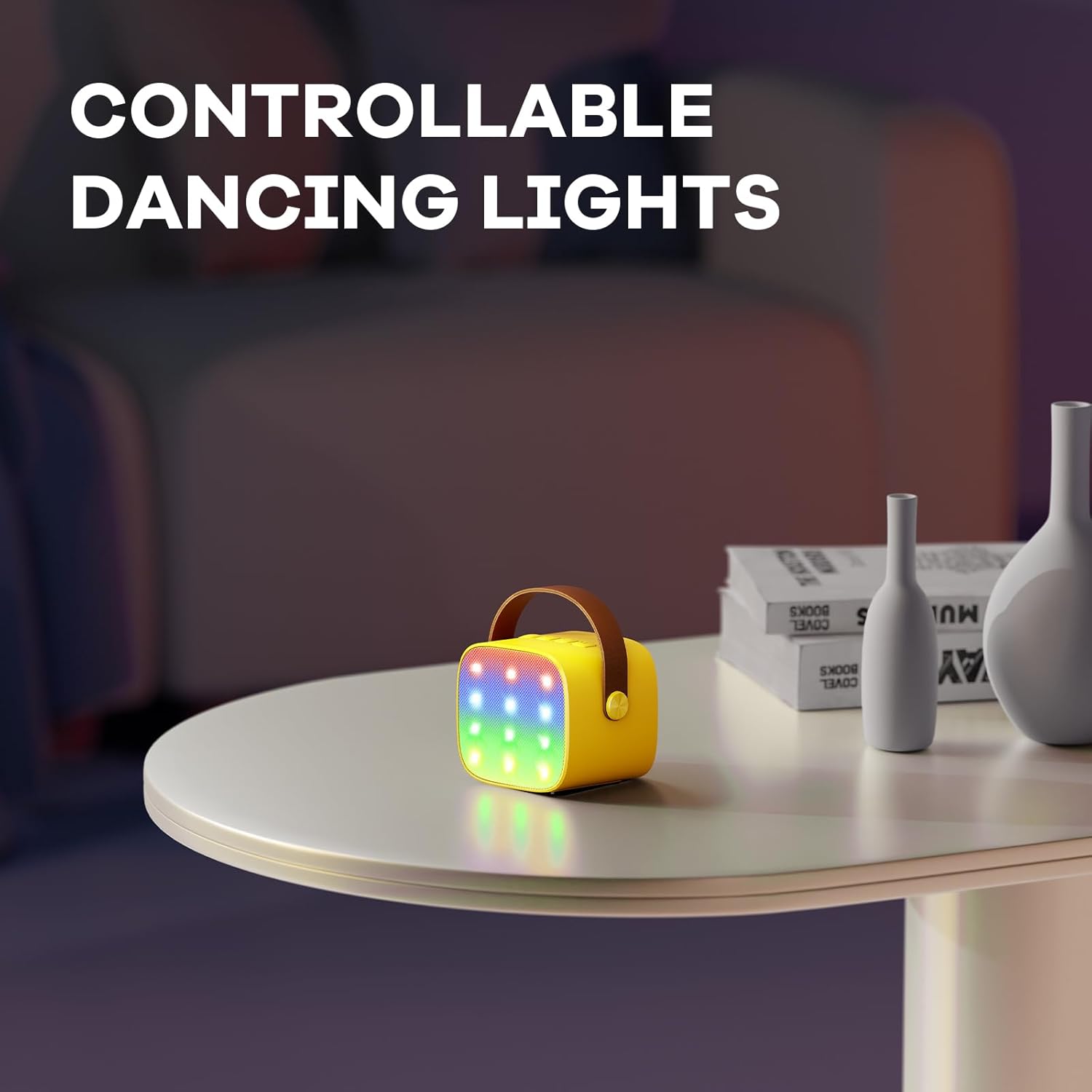 Mini karaoke machine | Bluetooth speaker met 2 draadloze microfoons