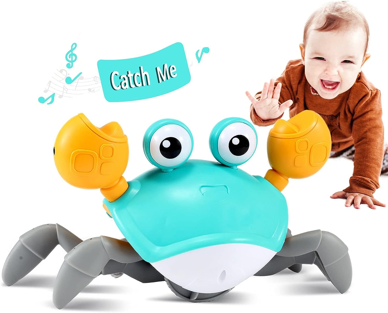 Kruipende Krab Baby Speelgoed | Dierlijke Baby Sensorische Buiklig Speelgoed Leren Kruipen Wandelen Peuter Cadeaus