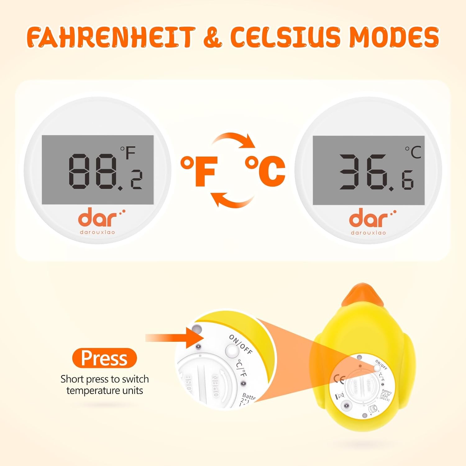 Baby badthermometer digitaal|Waterthermometer met 3 kleuren display en veiligheidswaarschuwing