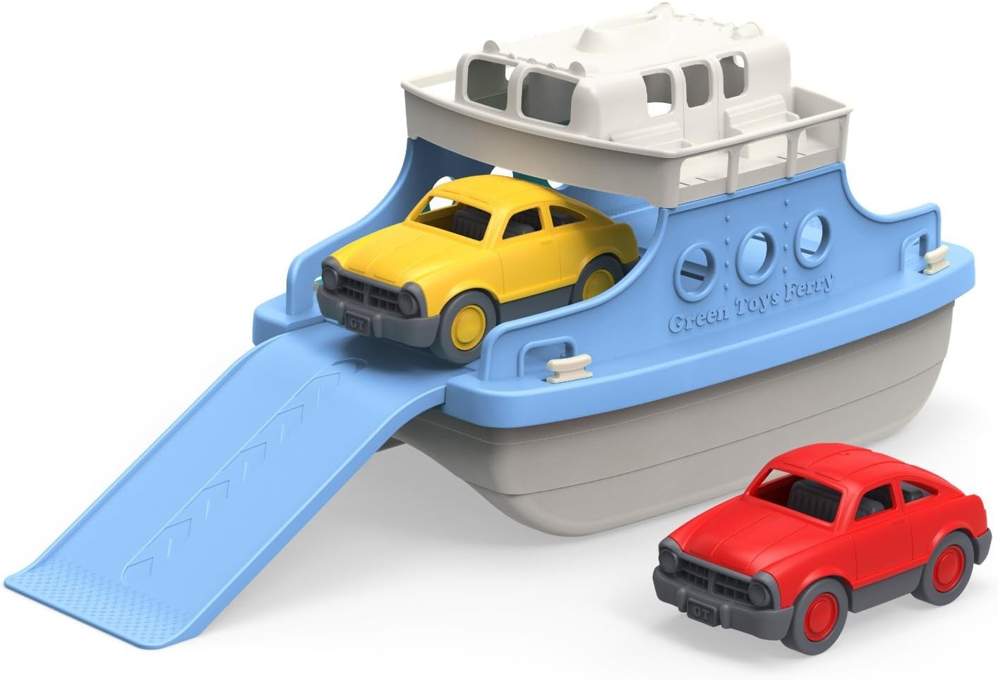 Milieuvriendelijke Veerboot Bad Speelgoed | Inclusief 2 Mini Auto’s, Veilig & Duurzaam, 100% Gerecycled Plastic, BPA-vrij