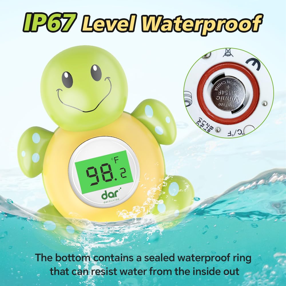 Baby badthermometer digitaal|Waterthermometer met 3 kleuren display en veiligheidswaarschuwing