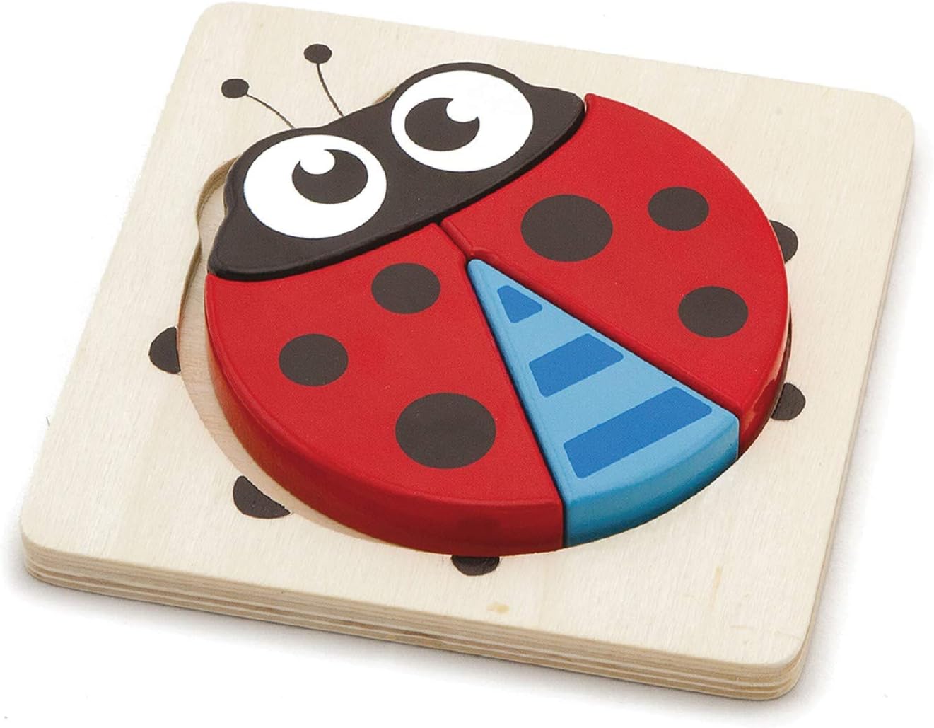Houten Lieveheersbeestje Handige Blokjesset 4-Delig | Educatief Puzzelspeelgoed