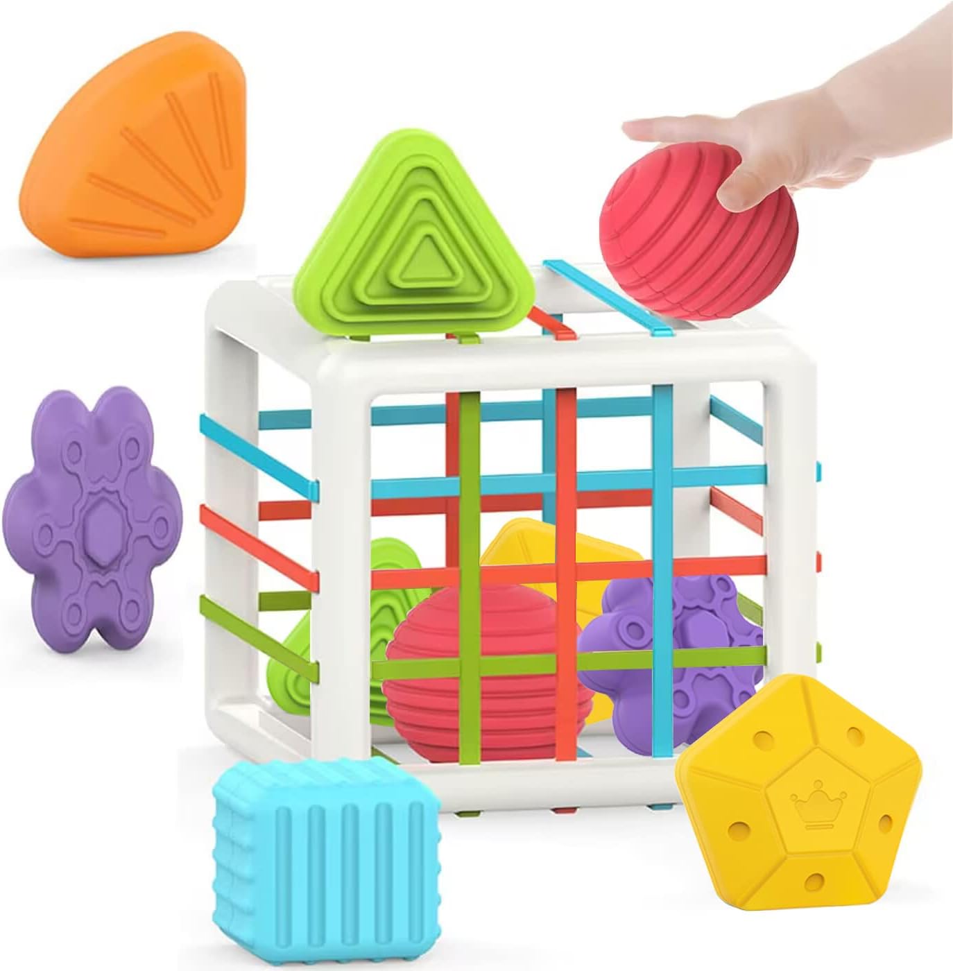 6-delige Montessori Vormsensorisch Speelgoed | Ontwikkeling Leren & Sorteren | Cadeau 12-24 Maanden