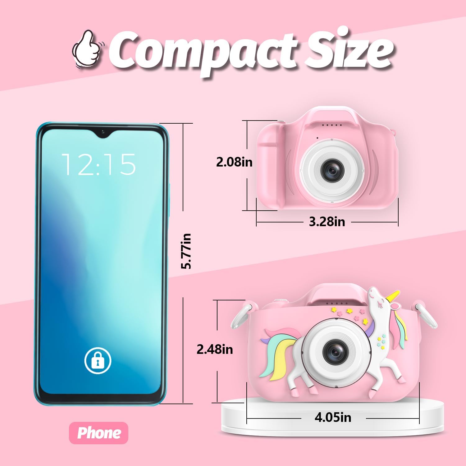 Kindercamera digitaal | Cartoon videocamera met zachte hoes & 32G SD-kaart inbegrepen