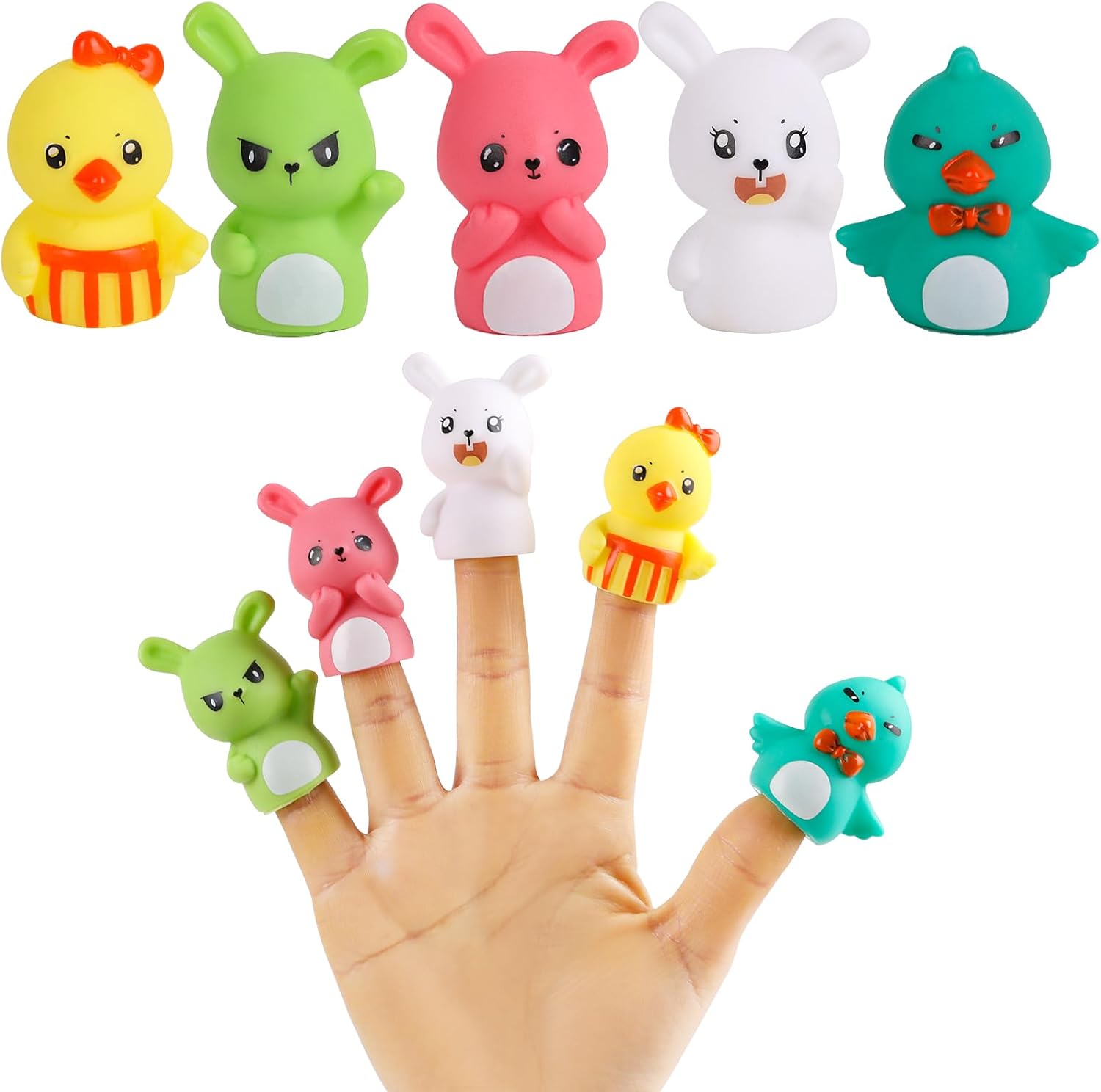 Halloween vingerpoppetjes 5 stuks | Pompoen & heks figuren