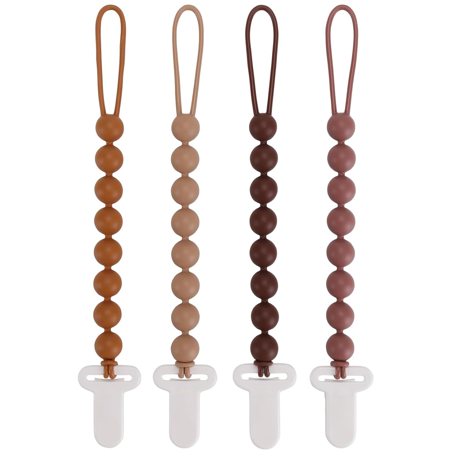 4-Pack Siliconen Fopspeen Clips voor Baby's | Teething Relief & Veilig voor Pasgeborenen | Praktisch Baby Accessoire