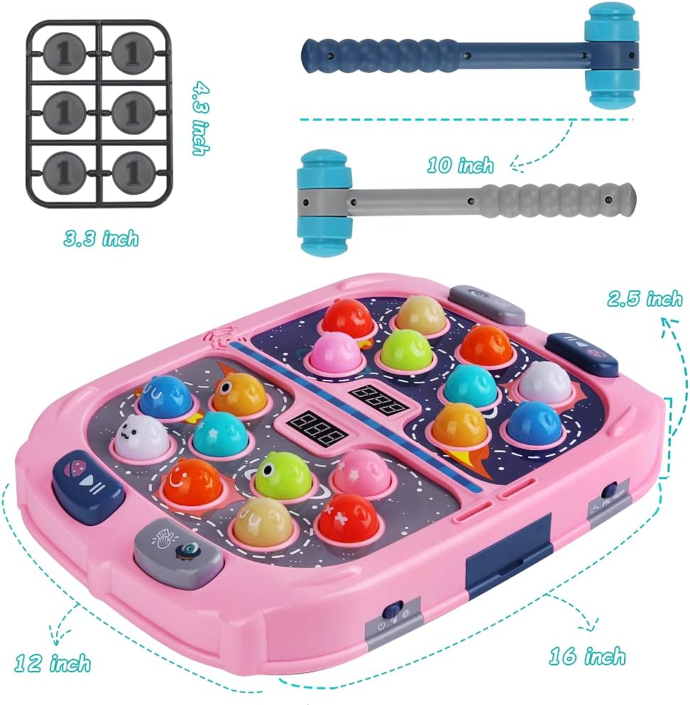 Whack-a-Mole spel | Interactief hamer spel met licht & geluid voor kinderen