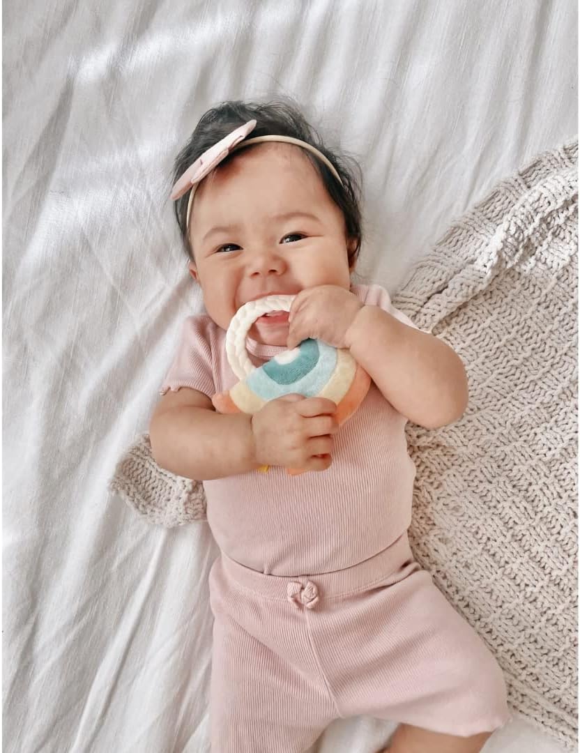 Minky Pluche Tandvlees Speelgoed voor Baby's | Zachte Rammelaar met Geluid en Tandvlees Speelgoed voor Pasgeborenen