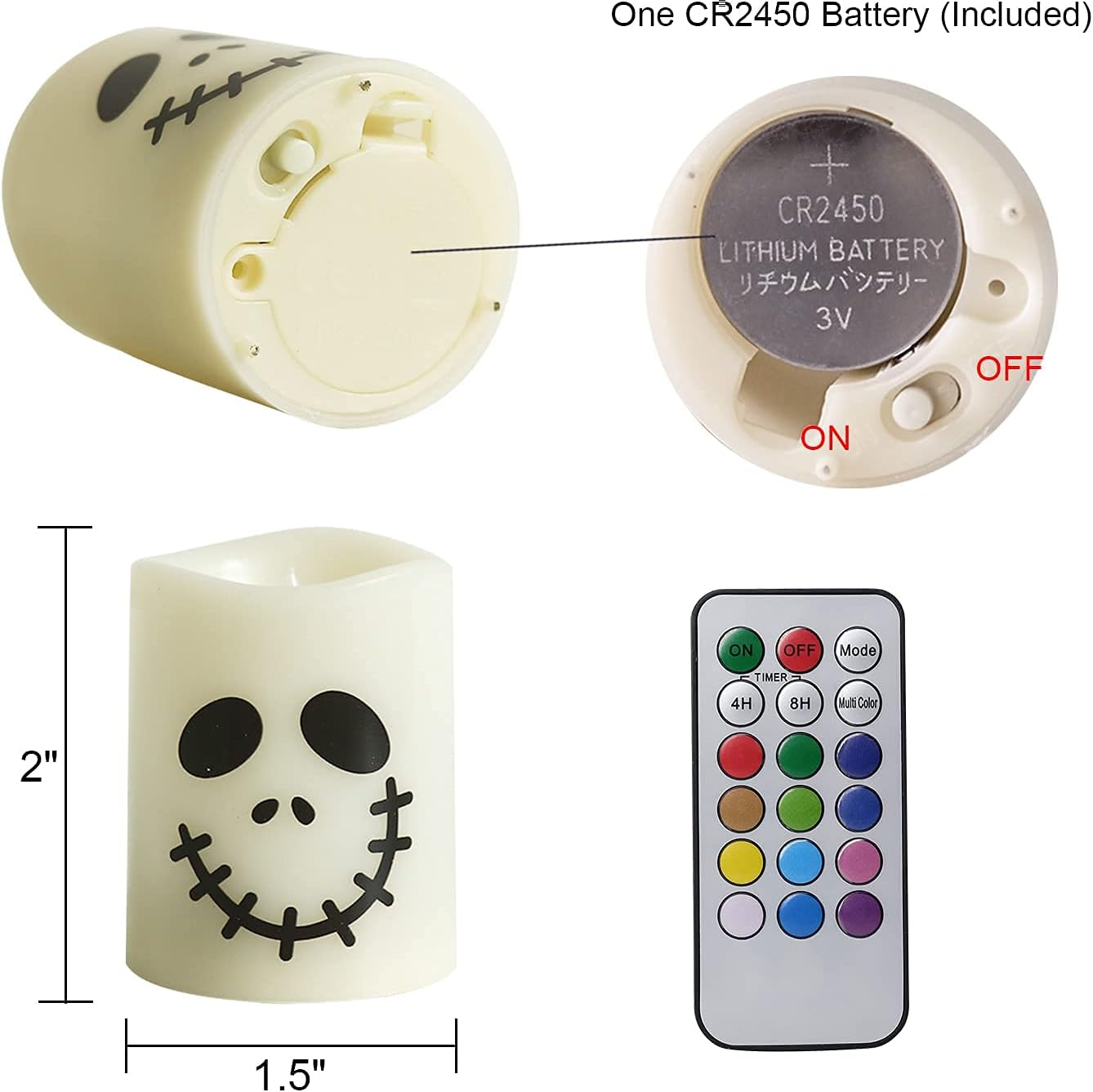 6 stuks LED kaarsen met afstandsbediening | Halloween decoratie zonder vlam