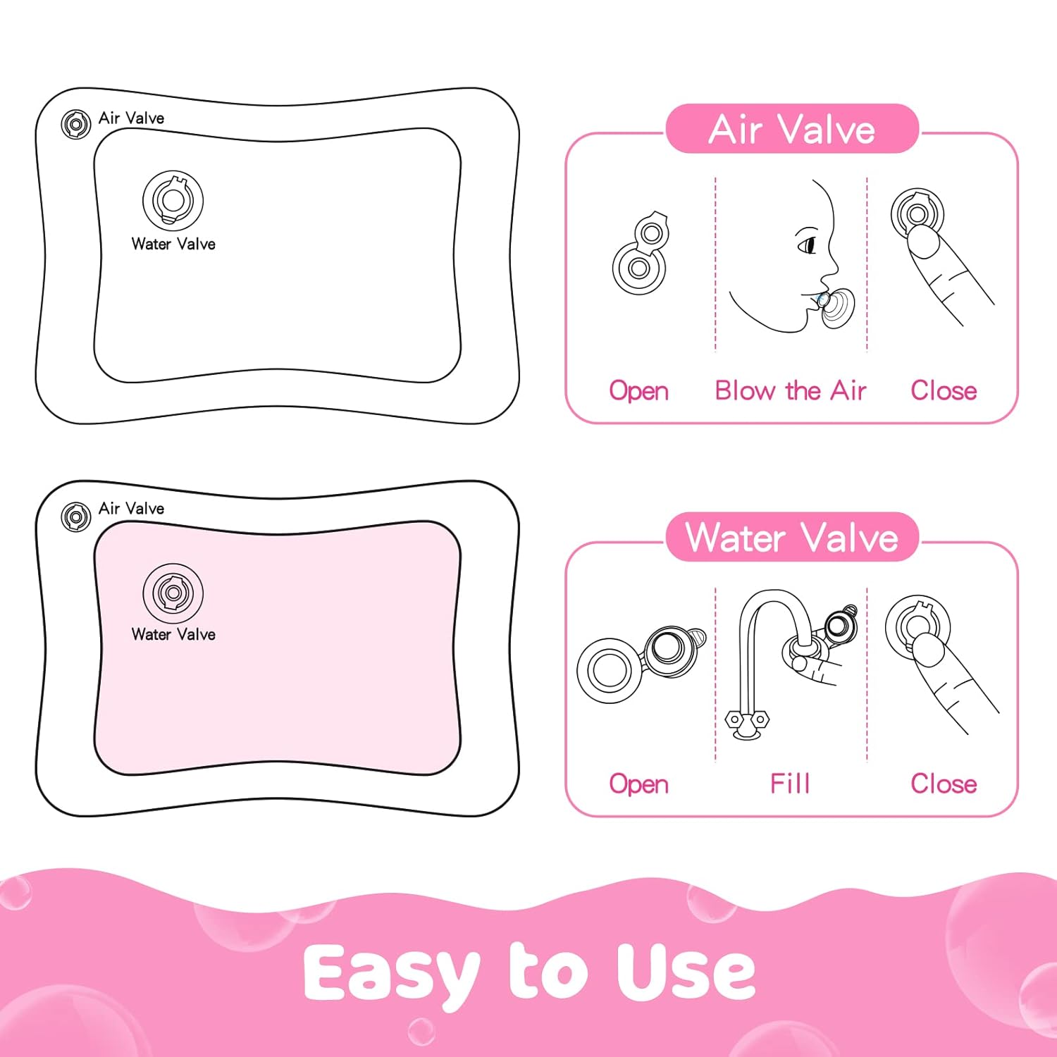 Tummy Time Water Mat丨Inflatable Tummy Time Water Play Mat for Babies, Infants and Toddlers 3 to 12 Months Promote Development Toys Baby Gifts