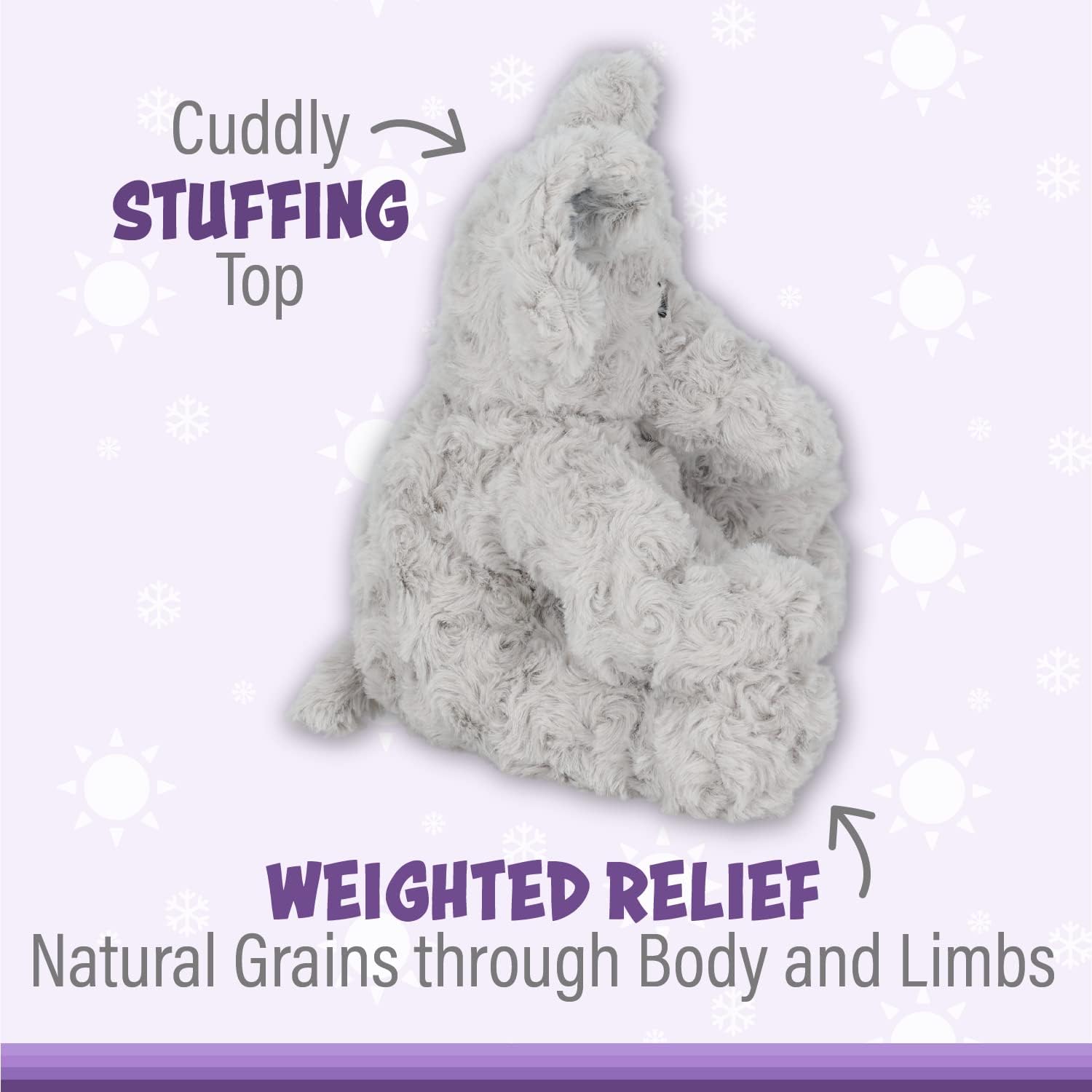 Knuffel Olifant 1,5kg | Microgolfwarmte Pluche | Lavendel Geurend & Verwarmbaar | Comfort Knuffel Voor Bedtijd Kinderen en Volwassenen