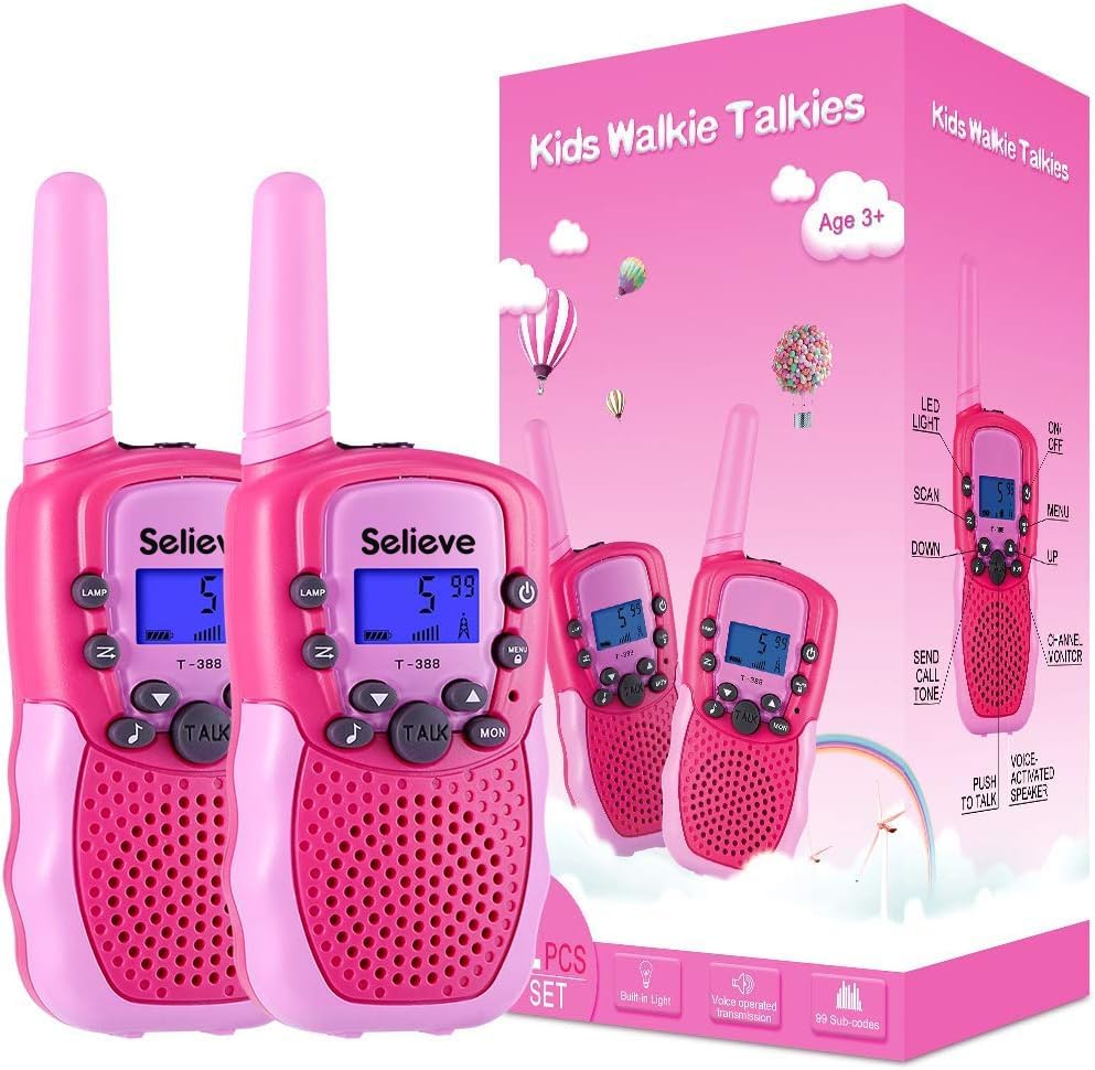 Walkie Talkies Kinderen | 22 Kanalen & LCD Zaklamp | 2-Way Radio Speelgoed 3-12 Jaar, Bereik 3 km