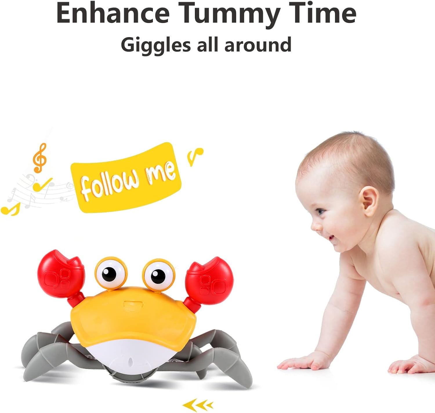 Kruipende Krab Baby Speelgoed – Muziek & Tummy Time Ontwikkeling 6-18 mnd