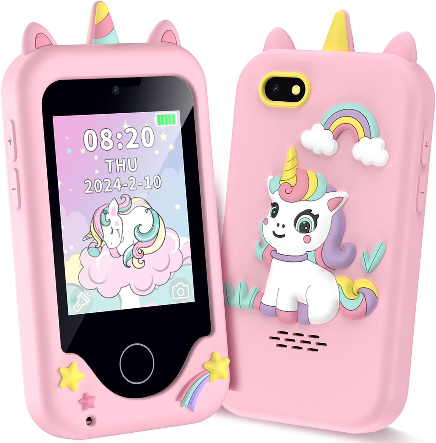 Kinder smartphone speelgoed | Touchscreen leerspel telefoon met dual camera