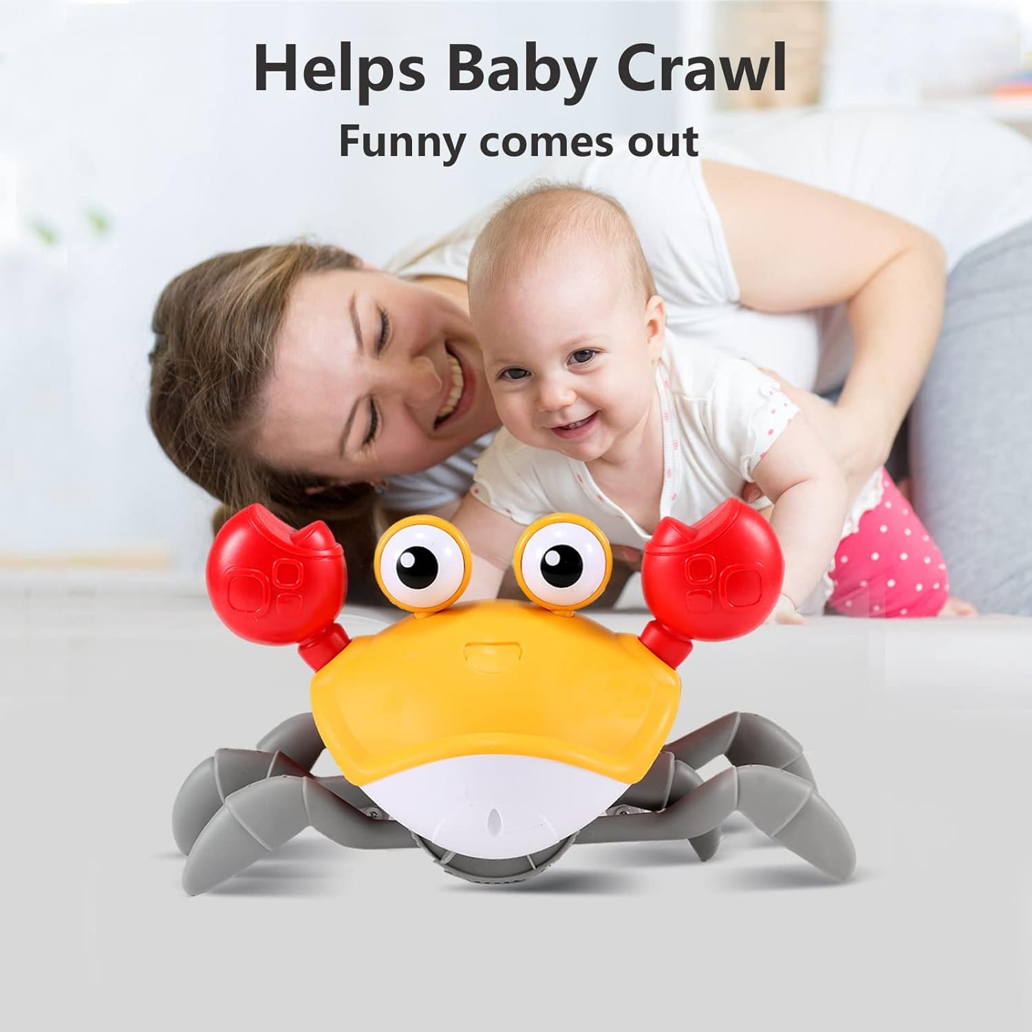 Kruipende Krab Baby Speelgoed | Dierlijke Baby Sensorische Buiklig Speelgoed Leren Kruipen Wandelen Peuter Cadeaus