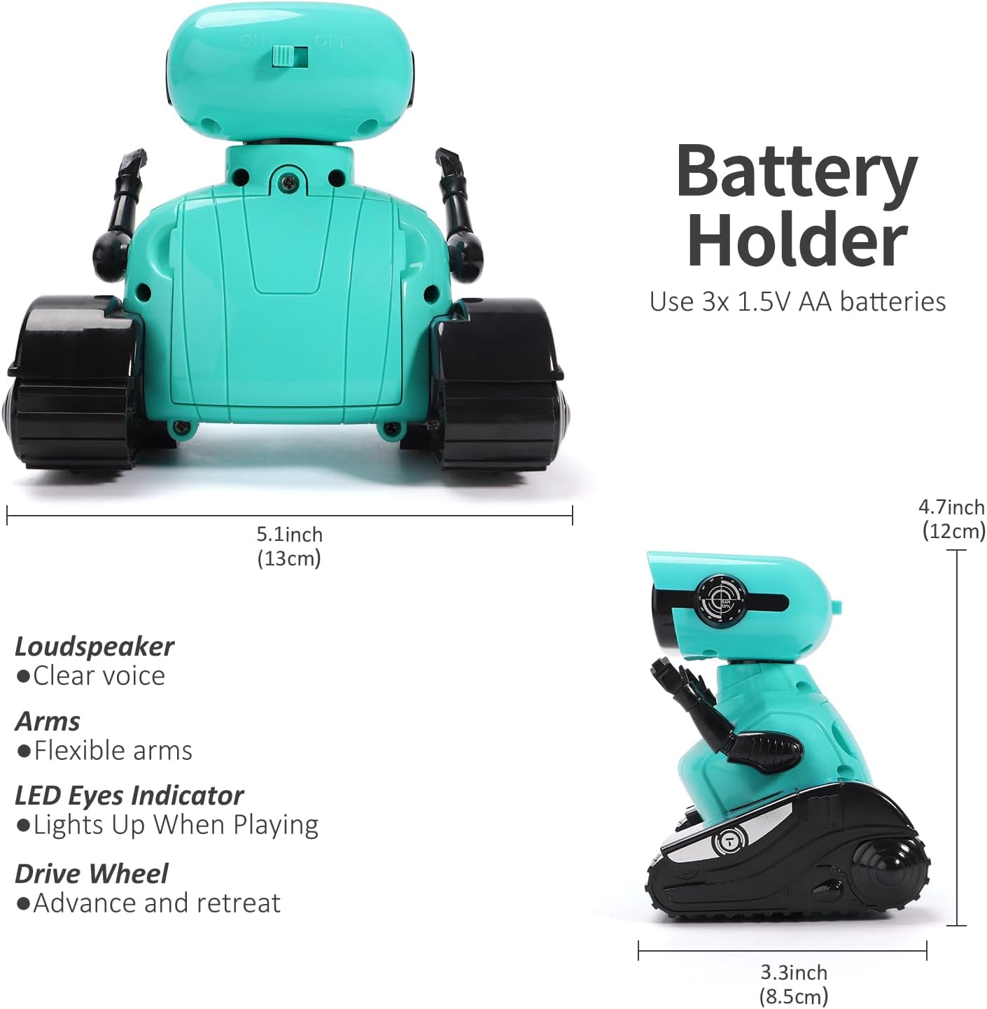 RC robot speelgoed | afstandsbediening LED ogen muziek & dans cadeau 3+ jaar