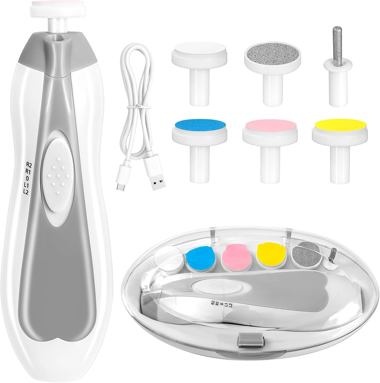 Elektrische baby nageltrimmer | 6-in-1 nagelvijl & manicure set voor baby en volwassenen