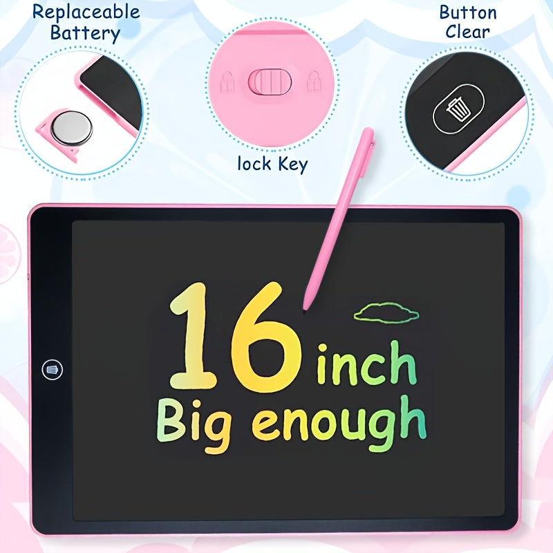 16-Inch LCD Tekenbord met Stylus – Dubbelzijdige Giraffe Teken Tablet | Educatief Kunst Speelgoed voor Kinderen 3-10 Jaar