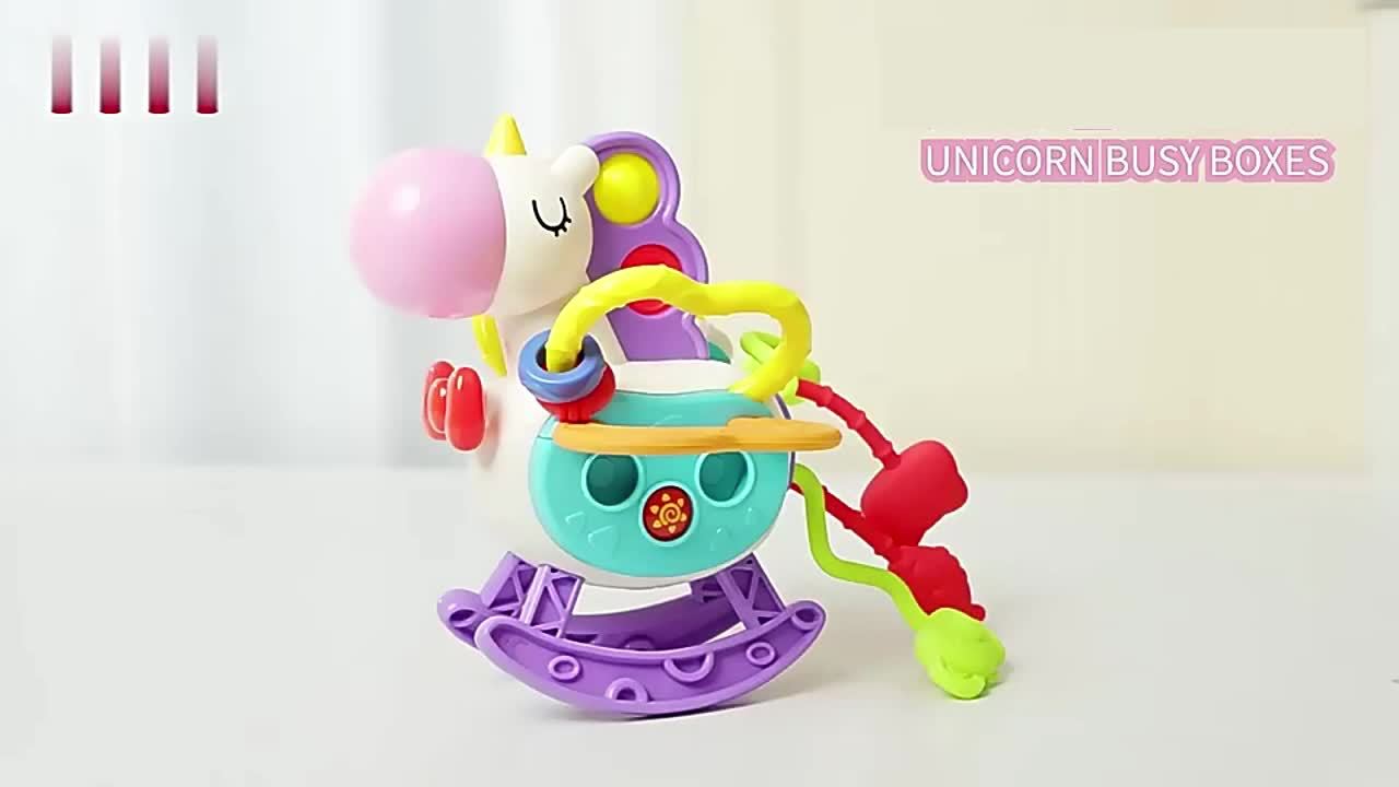 Grappige Muzikale Busy Box | Trek- en drukspeelgoed met kleurrijke geluiden en beweging. Duurzaam, geschikt voor baby's en peuters (0-3 jaar). Perfect cadeau voor Kerstmis en Nieuwjaar.