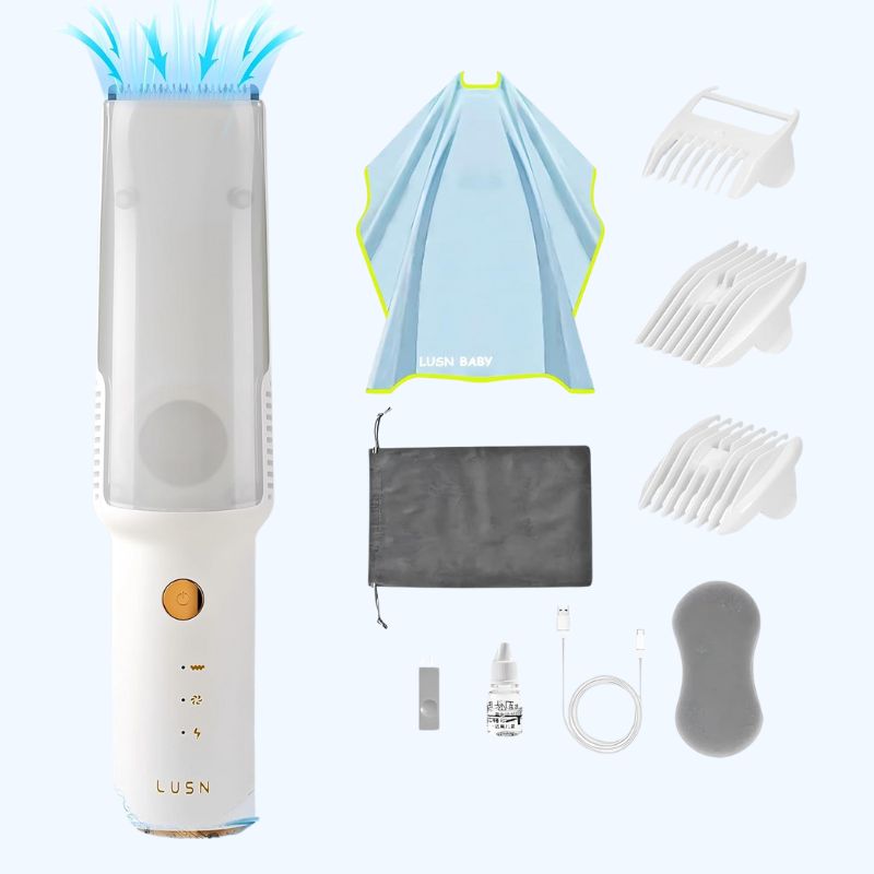 Baby Haarknipmachine met Vacuüm | Kinderen Haarknip Kit met 3 Gids Kammen Waterproof & Draadloos voor Kinderen