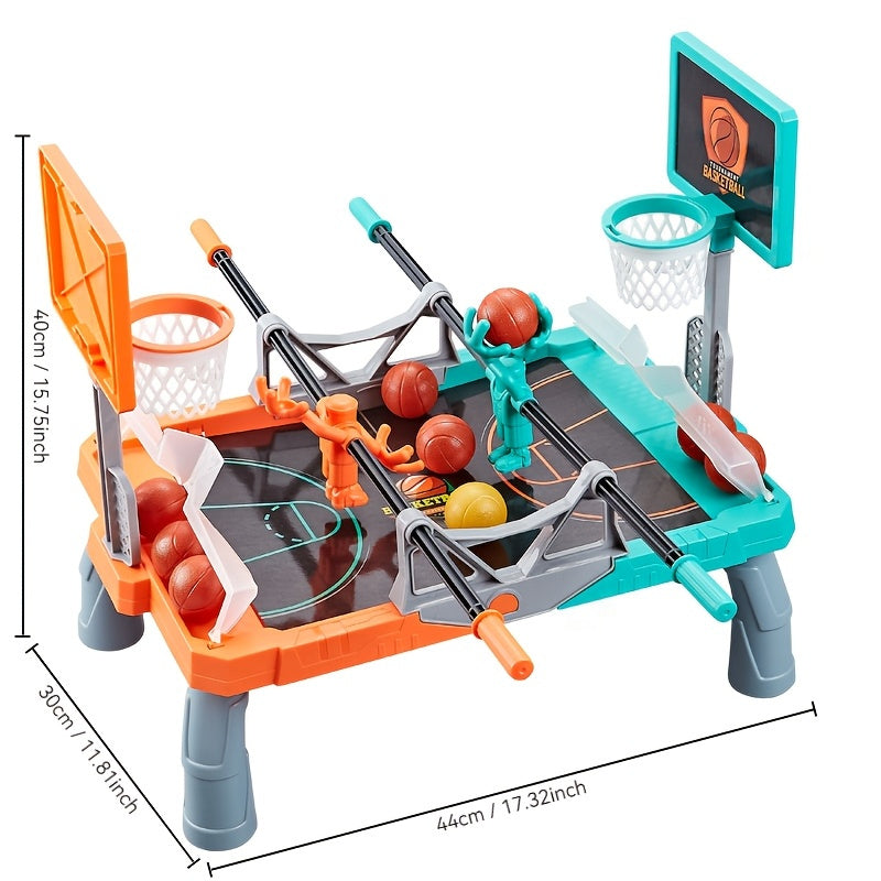 Interactief Basketbal Bordspel voor Kinderen | Mini Vinger Schietspel met Roterende Hendel & Scoretracker, Duurzaam Plastic, Leuk voor Jongens & Meisjes