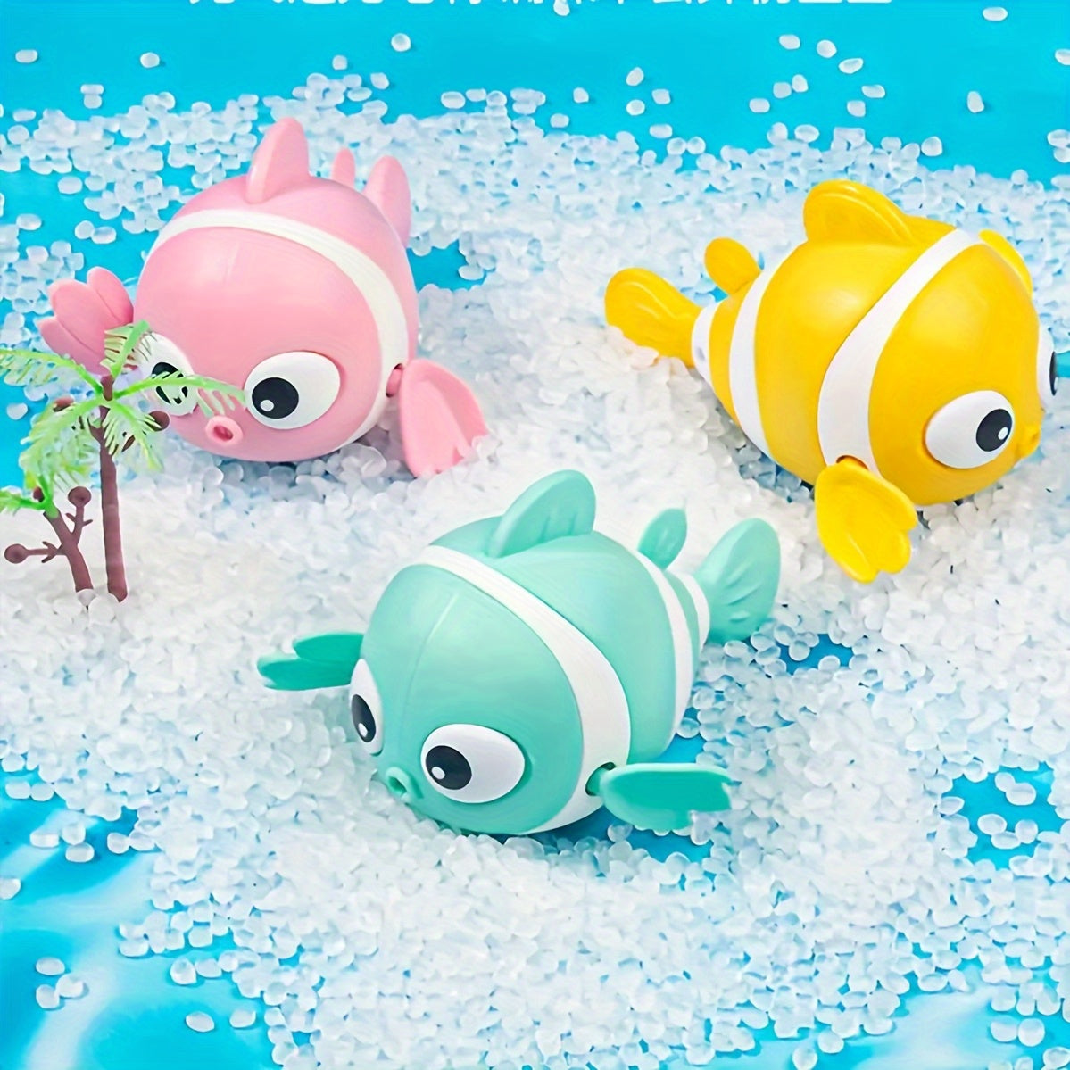 3 Stuks Water Speelgoed Clownvis – Opwindbaar Badspeelgoed voor Binnen & Buiten, Cadeau voor Kinderen