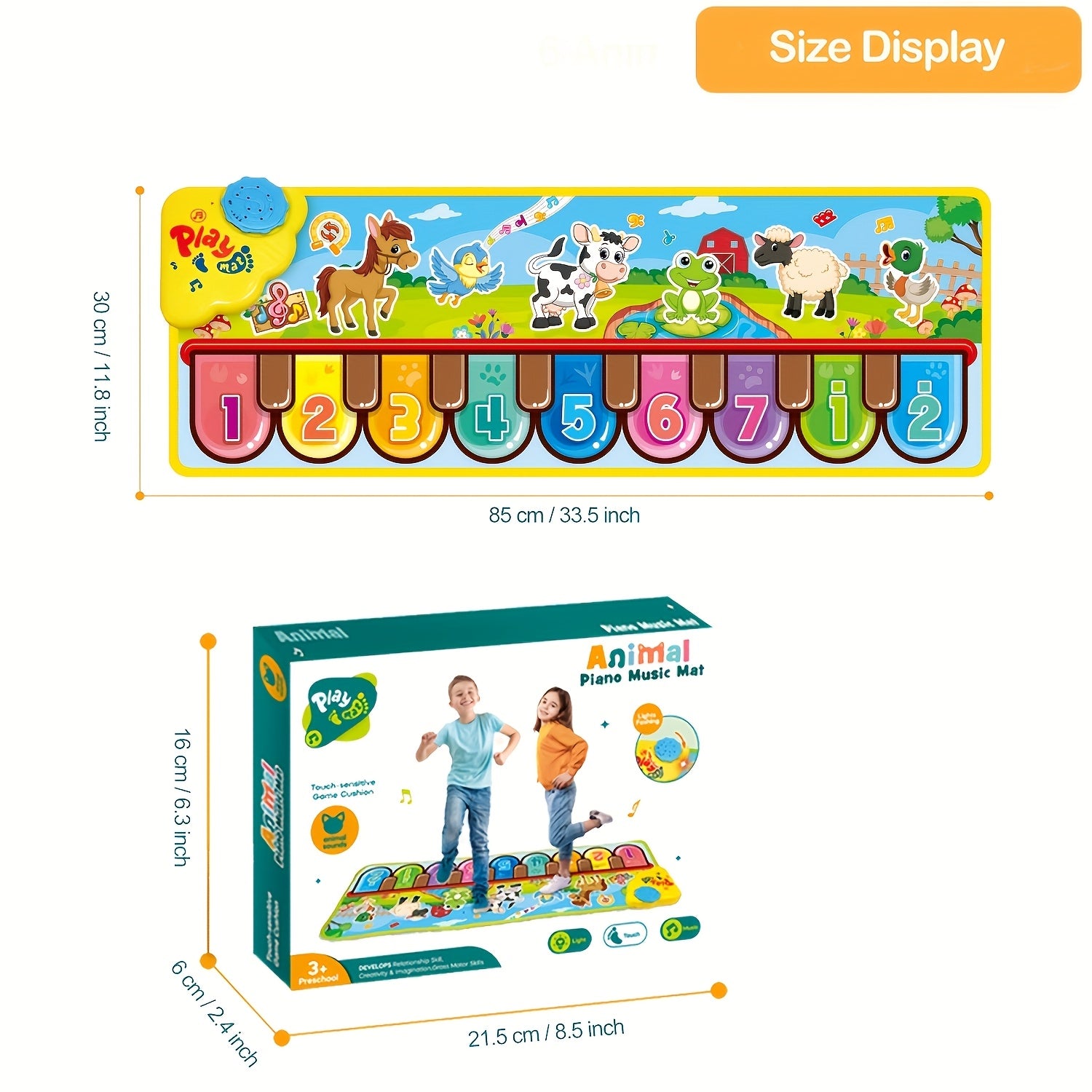 Interactieve Muziekmat voor Kinderen – Pianokleed met 24 Geluiden en Dierenmotieven, Educatief & Speels