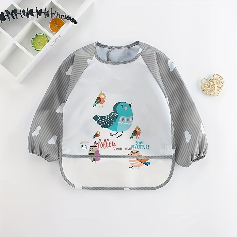 Cartoon Waterdichte Langarm Slabbetje, Zacht Voeding Slabbetje, Perfect Cadeau voor Kerst, Halloween, Thanksgiving, Nieuwjaar, Valentijnsdag, Paasfeest