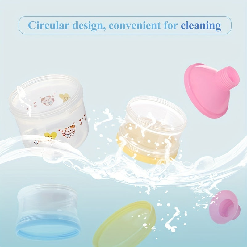 Draagbare Melkpoederdispenser | 4 Lagen Melkpoeder Container Snack Organizer voor Babyvoeding en Reizen