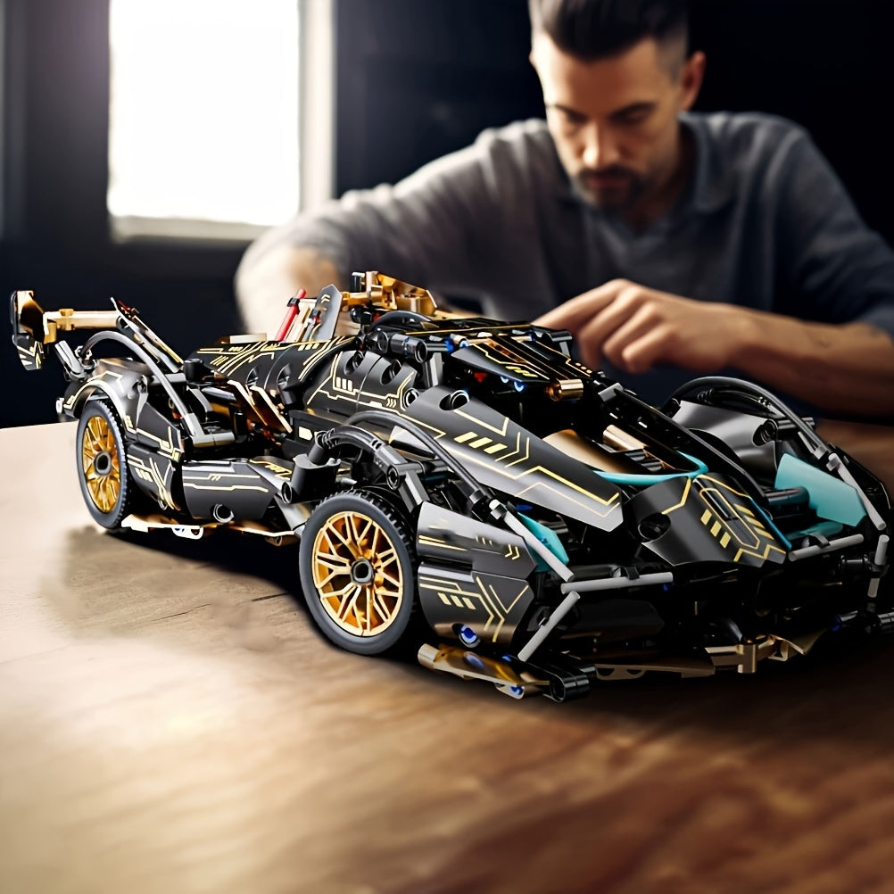 1330 stuks Limited Edition super sportwagen model bouwblok set | ABS plastic stapelbare interlock bouwstenen, perfect verjaardag- en kerstcadeau
